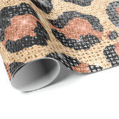Papier Cadeau Prince d'Or noir Brown Leopard (Coin rond)
