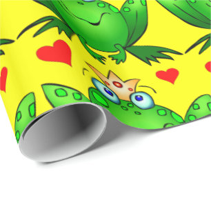 Papier Cadeau Prince Grenouille Mignon Dessin Animé Grenouille J