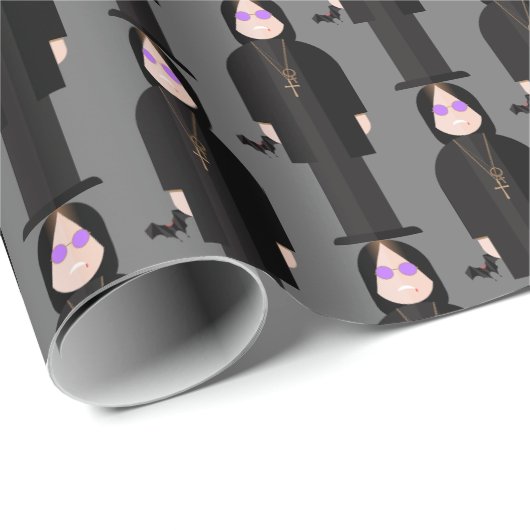 Papier Cadeau Prince of Darkness – Rock Legend Pattern Wrapping (Coin rond)