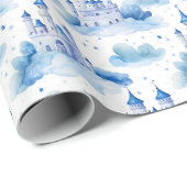 Papier Cadeau Princess Castle Motif sans surveillance (Coin rond)