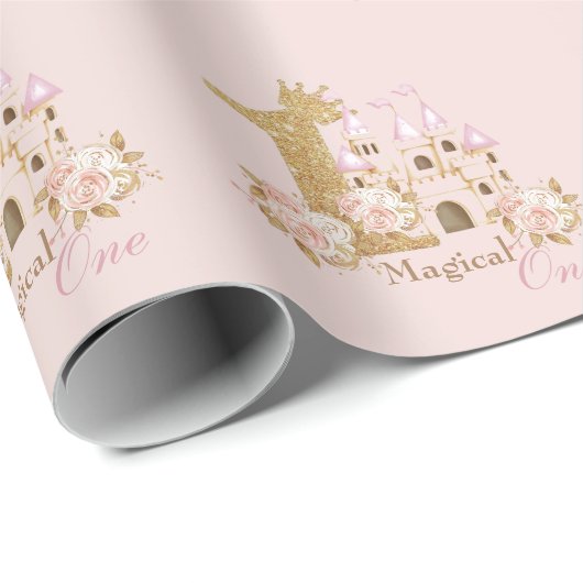 Papier Cadeau Princesse 1er anniversaire (Coin rond)