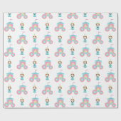 Papier Cadeau Princesse bleu rose simple (Plat)