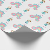 Papier Cadeau Princesse bleu rose simple (Coin)