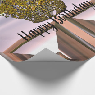 Papier Cadeau Princesse Crown Birthday Girl