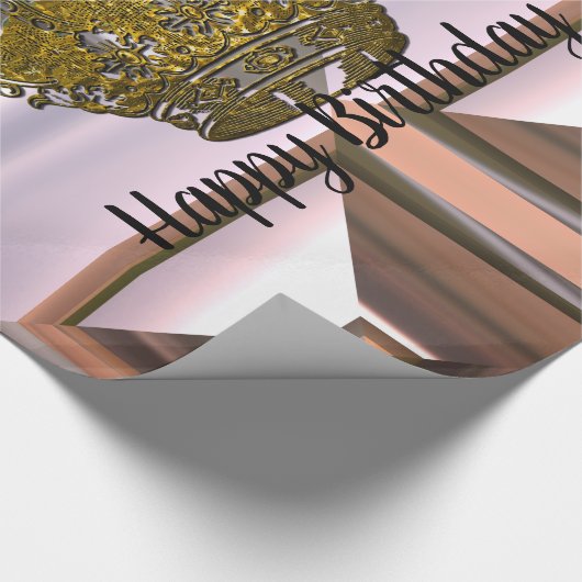 Papier Cadeau Princesse Crown Birthday Girl (Coin)