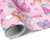 Papier Cadeau Princesse de conte de fées  (Coin rond)