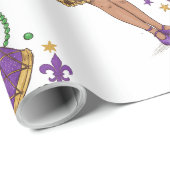 Papier Cadeau Princesse de Perles - Mardi Gras (Coin rond)