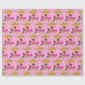Papier Cadeau Princesse en rose (Plat)