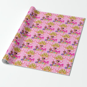 Papier Cadeau Princesse en rose