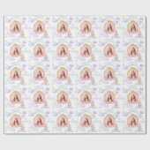 Papier Cadeau Princesse Fairytale mignonne rose fille photo Anni (Plat)