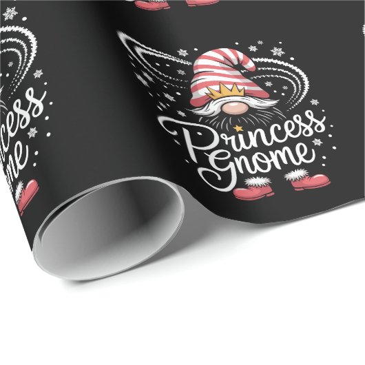 Papier Cadeau Princesse Gnome Matching Familles Gnomes Funny Xma (Coin rond)