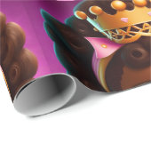 Papier Cadeau Princesse noire, Fille noire Bébée fille, Pourcent (Coin rond)