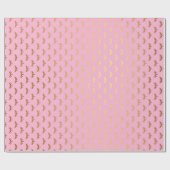 Papier Cadeau Princesse Pastel Rose Diadem Couronne Or (Plat)