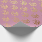 Papier Cadeau Princesse Pastel Rose Rose Dragon d'or Fenix (Coin)