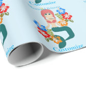 Papier Cadeau Princesse sirène rousse Thunder_Cove (Coin rond)