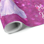 Papier Cadeau Princesse Violette  (Coin rond)