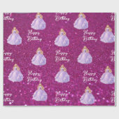 Papier Cadeau Princesse Violette  (Plat)