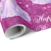 Papier Cadeau Princesse Violette  (Coin rond)