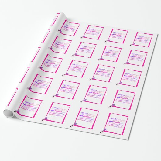 Papier Cadeau Princesse Word Art (Déroulé)