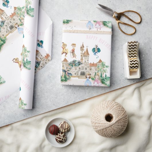 Papier Cadeau Princesses, Chevaliers et Dragons Fairy Tale Anniv (Artisanat)