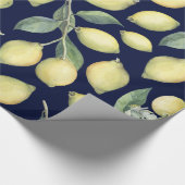 Papier Cadeau Printemps Aquarelle fraîche jaune branches de citr (Coin)