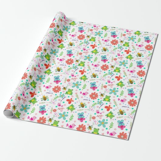 Papier Cadeau Printemps dans le jardin (Déroulé)