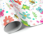 Papier Cadeau Printemps dans le jardin (Coin rond)