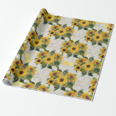 Papier Cadeau Printemps de tournesol (Déroulé)