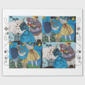 PAPIER CADEAU PRINTEMPS ET ÉTÉ ART DÉCO BEAUTÉ MODE COSTUME (Plat)