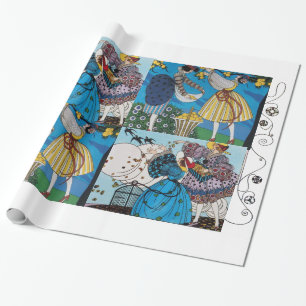 PAPIER CADEAU PRINTEMPS ET ÉTÉ ART DÉCO BEAUTÉ MODE COSTUME