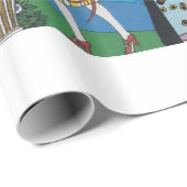 PAPIER CADEAU PRINTEMPS ET ÉTÉ ART DÉCO BEAUTÉ MODE COSTUME (Coin rond)