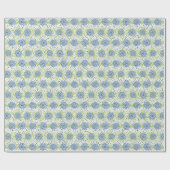 Papier Cadeau Printemps floral bleu moderne (Plat)