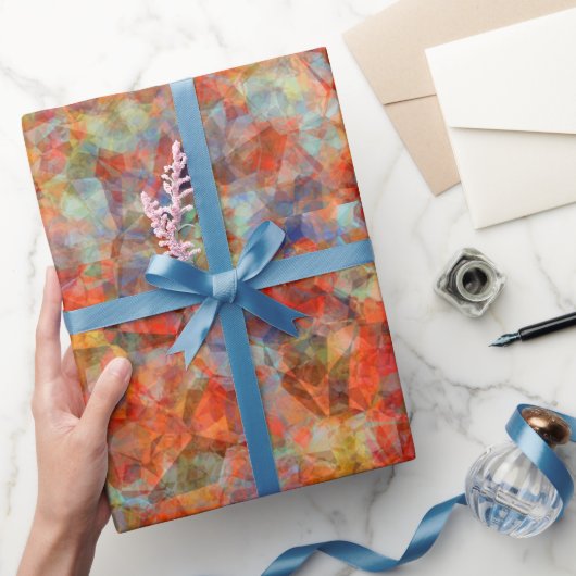 Papier Cadeau Prisme Orange Brûlé Élégant (Cadeaux)