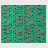 Papier Cadeau Problème de chariot - Arrière - plan vert (Plat)