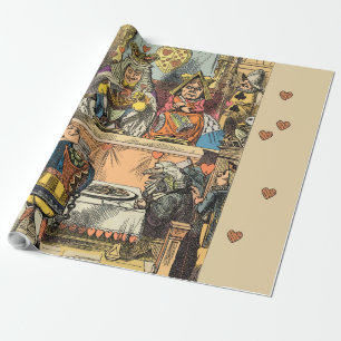 Papier Cadeau Procès d'Alice du Valet de Cœur Vintage