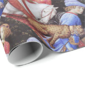 Papier Cadeau Procession de Magus Melchior, Cheval, Chat sauvage (Coin rond)