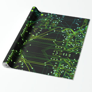 Papier Cadeau Processus de routage Geek électronique Abstrait ve