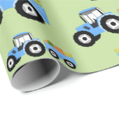 Papier Cadeau Production de Camion Blue Tracteur (Coin rond)