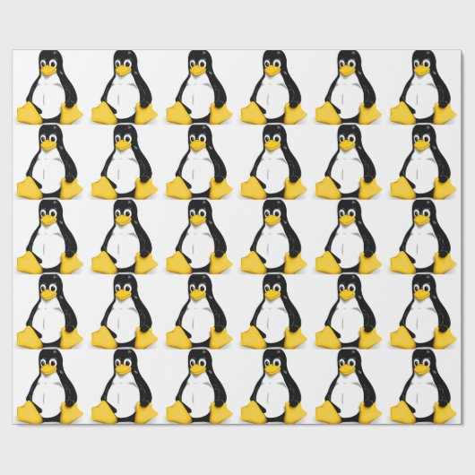 Papier Cadeau Produits de Linux Tux (Plat)