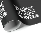 Papier Cadeau Prof le plus chanceux enseignant la Saint-Patrick (Coin rond)