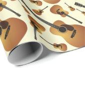 Papier Cadeau Professeur de musique de guitare acoustique (Coin rond)