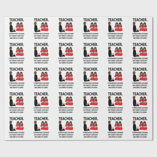 Papier Cadeau Professeur Retour À L'École Citation Typographie P (Plat)