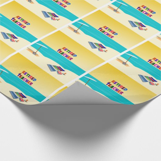 Papier Cadeau Professeur retraité, amusant au soleil (Coin)