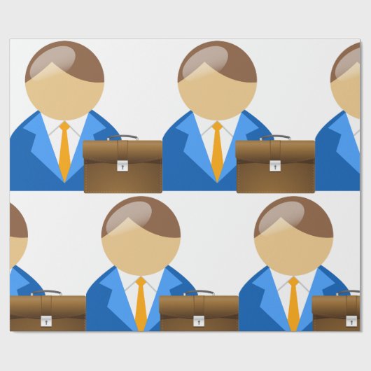 Papier Cadeau Professional Businessman Icon with Briefcase (Plat)
