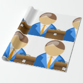 Papier Cadeau Professional Businessman Icon with Briefcase (Déroulé)