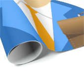 Papier Cadeau Professional Businessman Icon with Briefcase (Coin rond)