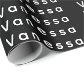 Papier Cadeau Professional classical plain name custom black (Coin rond)