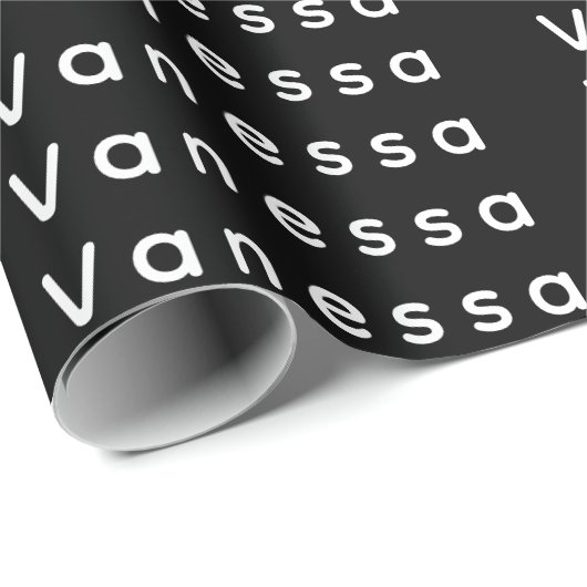 Papier Cadeau Professional classical plain name custom black (Coin rond)