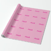 Papier Cadeau Professional modern handwriting name pink white (Déroulé)