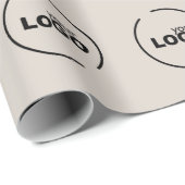 Papier Cadeau Professionnel Moderne Logo d'entreprise Beige (Coin rond)